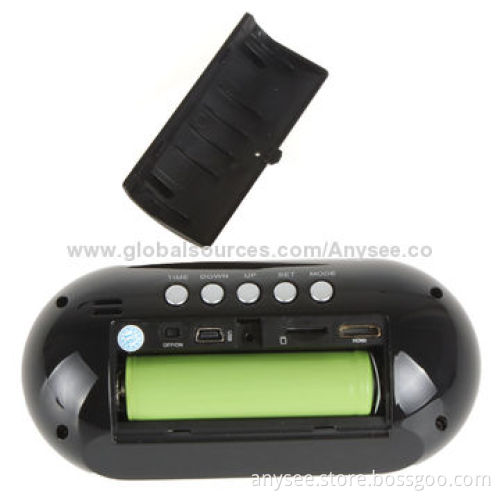 Mini Metal Desk Clock DVR, 8 Hours Charging Time, 2,400mA Battery Capacity